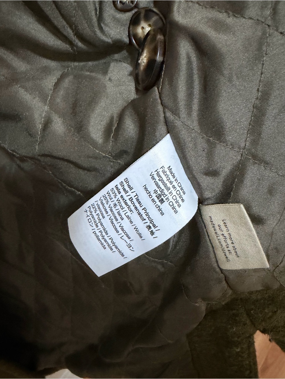 Madewell Brushed Belrose Shirt-Jacket Olive - Picture 5 of 6